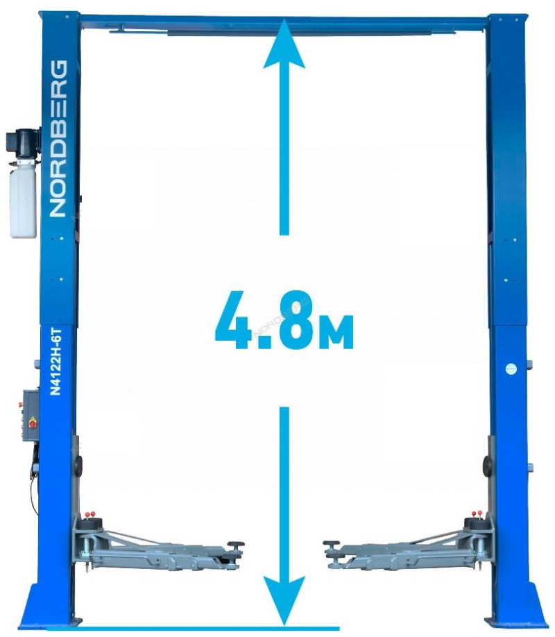 Подъемник 380V 2х стоечный 6т с верхней синхронизацией (синий) NORDBERG N4122HE-6B