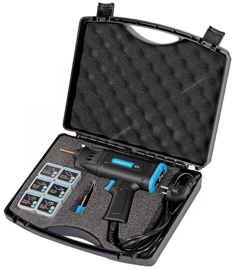 Термостеплер для ремонта пластика, 220 В, с комплектом в кейсе NORDBERG WP4
