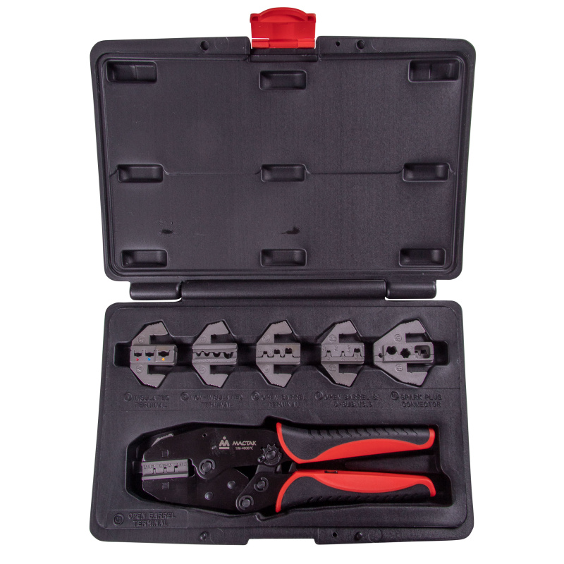 МАСТАК Кримпер храповичный для обжима изолированных наконечников, 7 предметов, кейс 106-40007C
